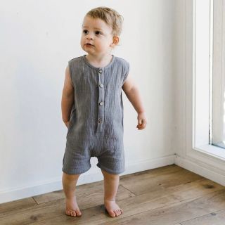 キャラメルベビー&チャイルド(Caramel baby&child )のOAT children Muslin rompers ロンパース(ロンパース)