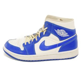 ナイキ(NIKE)のNIKE ナイキ WMNS AIR JORDAN 1 MID ウィメンズエアジョーダン ハイカットスニーカー ブルー/ホワイト レディース US8 BQ6472-104(スニーカー)