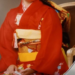 七五三(七歳女の子)帯、帯揚げ、小物三点(和服/着物)