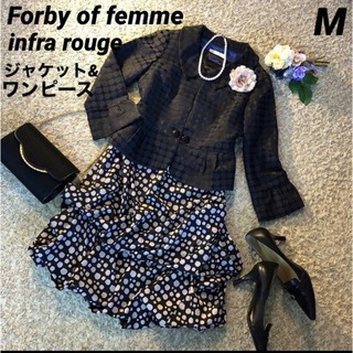 Forby of femme ジャケット　黒　& ワンピース　セット　M (スーツ)