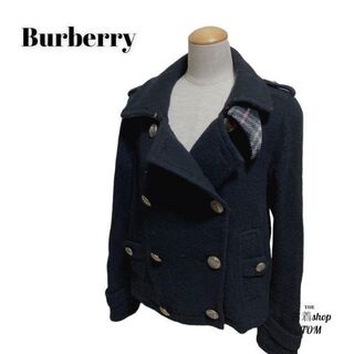 バーバリーブルーレーベル(BURBERRY BLUE LABEL)のBurberry　バーバリーブルーレーベル　コート　ピーコート　黒　ブラック(ピーコート)
