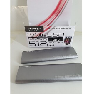 hidisc ポータブルSSD 512gb×2台 正常美品(PC周辺機器)