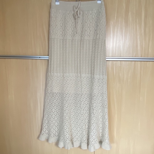 GU 透かし編みニットスカート レディースのスカート(ロングスカート)の商品写真