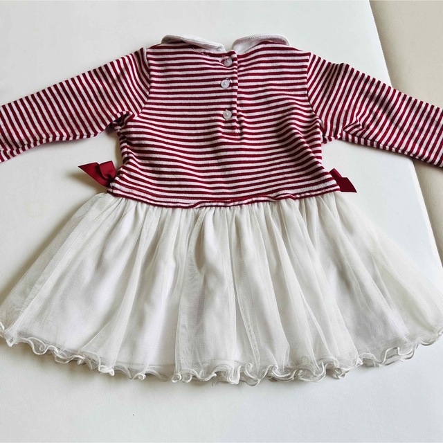 motherways(マザウェイズ)のmotherwaysレッドボーダーチュニック　83 キッズ/ベビー/マタニティのベビー服(~85cm)(シャツ/カットソー)の商品写真