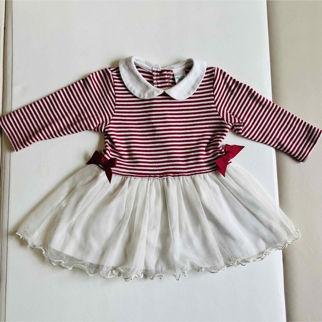 motherways(マザウェイズ)のmotherwaysレッドボーダーチュニック　83 キッズ/ベビー/マタニティのベビー服(~85cm)(シャツ/カットソー)の商品写真