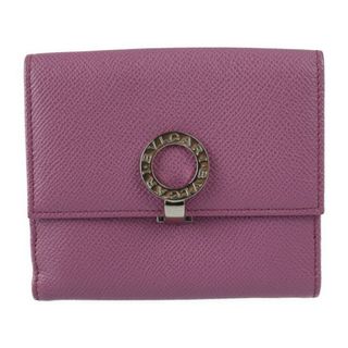 ブルガリ(BVLGARI)のBVLGARI ブルガリ ブルガリブルガリ BBクリップ ウーマンウォレット 二つ折り財布 35638   グレインカーフレザー ラズベリーピンク パープル系 シルバー金具   【本物保証】(財布)