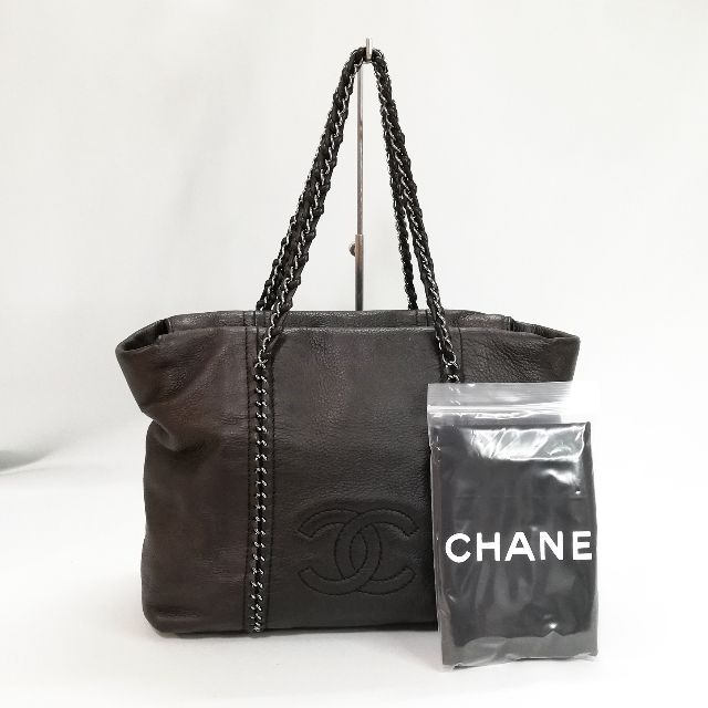 【良品】CHANEL（シャネル）　チェーンショルダー　本革　レザー　ブラック　黒