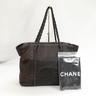 シャネル(CHANEL)の【良品】CHANEL（シャネル）　チェーンショルダー　本革　レザー　ブラック　黒(ショルダーバッグ)