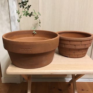 2個まとめて　イタリアテラコッタ鉢　寄せ植え鉢　ガーデニング　植木鉢(プランター)