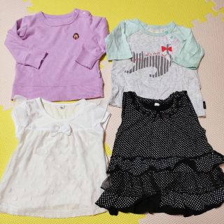 ベルメゾン(ベルメゾン)のトップス ❣ セット 4枚 まとめ売り スウェット Tシャツ リボン ドット 春(Ｔシャツ)