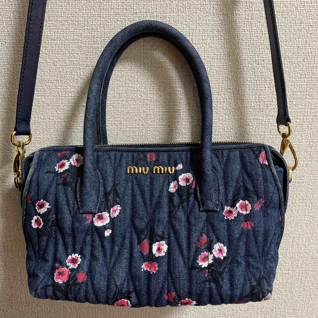 ゆまま様専用miumiu 日本限定 デニム花柄2way ショルダー ハンドバッグ-
