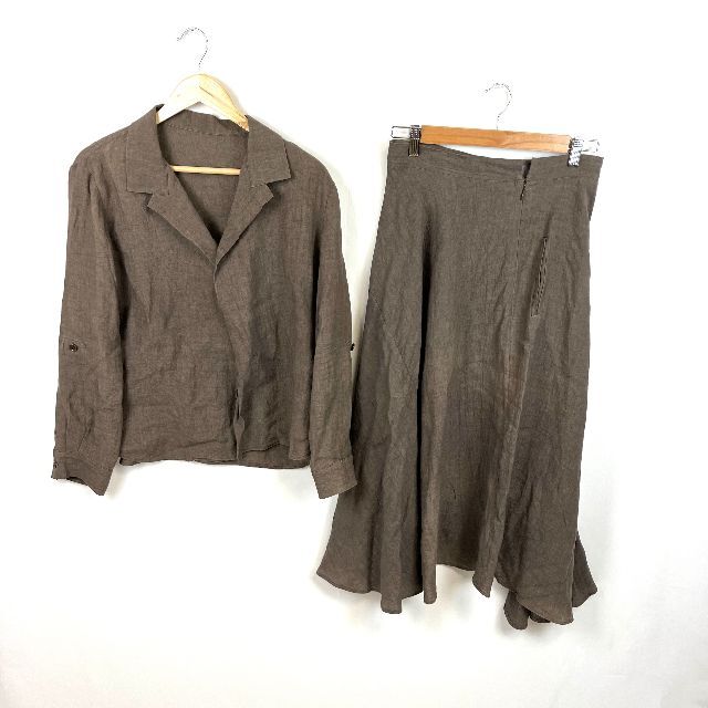 Yohji Yamamoto(ヨウジヤマモト)の極美品　Yohji Yamamoto　ヨウジヤマモト　リネンスカートセットアップ レディースのジャケット/アウター(その他)の商品写真