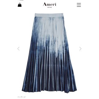 ameri  UNEVEN DYEING PLEATS SKIRT