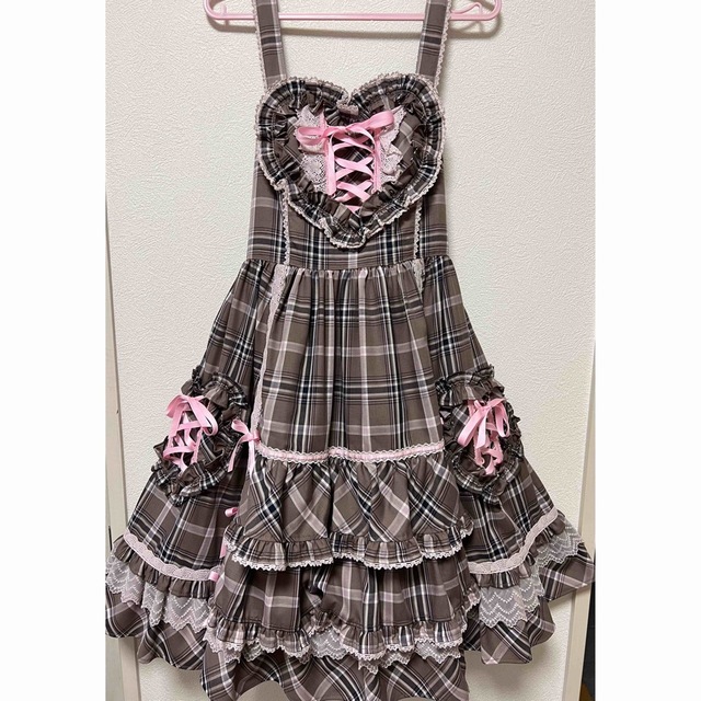 Angelic Pretty(アンジェリックプリティー)のAngelic Pretty トリプルハートJSK GW中早め発送可能です レディースのワンピース(ひざ丈ワンピース)の商品写真