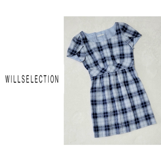 WILLSELECTION(ウィルセレクション)のウィルセレクション　チェック柄半袖ワンピース レディースのワンピース(ひざ丈ワンピース)の商品写真