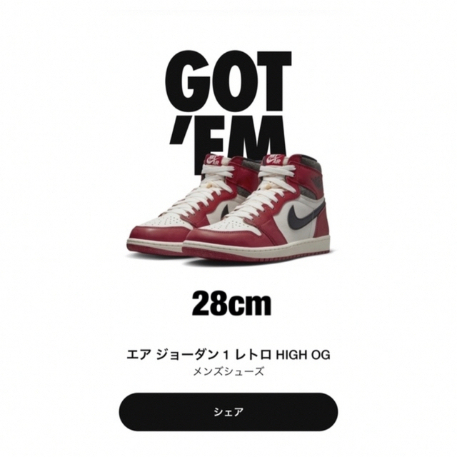 Jordan1 Chicago 28cm/US10 NIKE ジョーダン　シカゴ