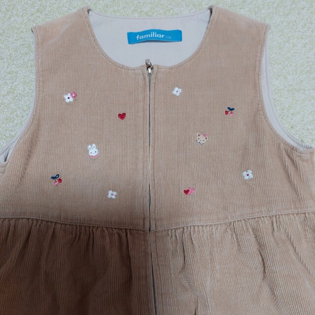 familiar(ファミリア)のfamiliar　ジャンパースカート　サイズ110　コーデュロイ キッズ/ベビー/マタニティのキッズ服女の子用(90cm~)(ワンピース)の商品写真