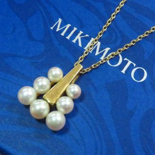 ミキモト(MIKIMOTO)の【ミキモト】K14YG ベビーパール 7粒 ペンダント ネックレス 3.8g(ネックレス)