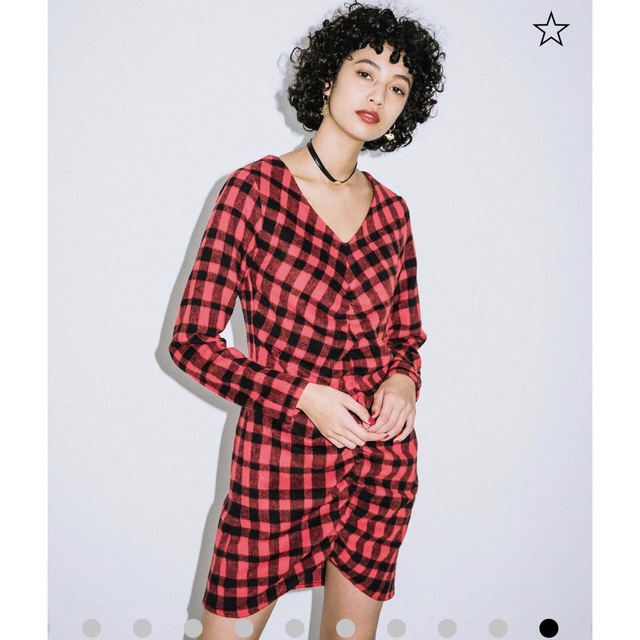 x-girl SHAGGY PLAID SHIRRED DRESS