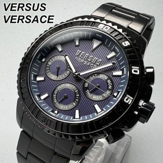 ヴェルサーチ(VERSACE)のブラック 【新品】ヴェルサス/ヴェルサーチ メンズ 腕時計 クォーツ 黒(腕時計(アナログ))