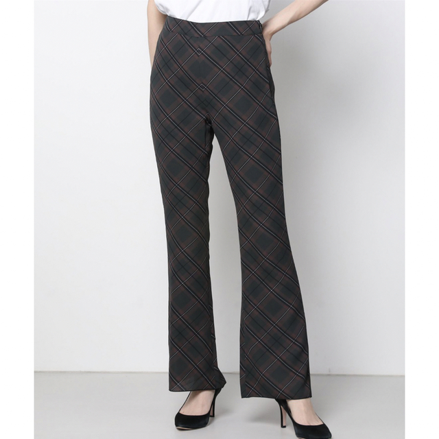 X-girl(エックスガール)のx-girl DIAMOND PLAID FLARE PANTS レディースのパンツ(カジュアルパンツ)の商品写真