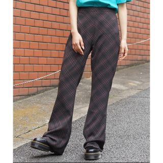 エックスガール(X-girl)のx-girl DIAMOND PLAID FLARE PANTS(カジュアルパンツ)