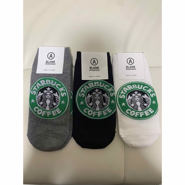 新品3足Starbucksスターバックス靴下韓国 メンズのレッグウェア(ソックス)の商品写真