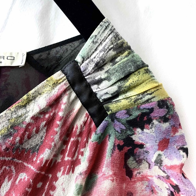 ETRO - 新品同様‼️ETRO シルク100% ドレープが美しいワンピースの通販