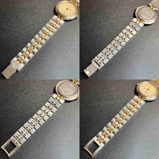 良品 確実正規品】エルメス 腕時計 クリッパー ゴールドコンビ