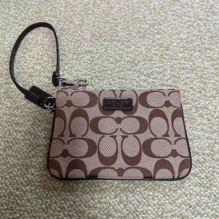 コーチ(COACH)のCOACH コーチ　ミニポーチ　シグネチャーブラウン(ポーチ)