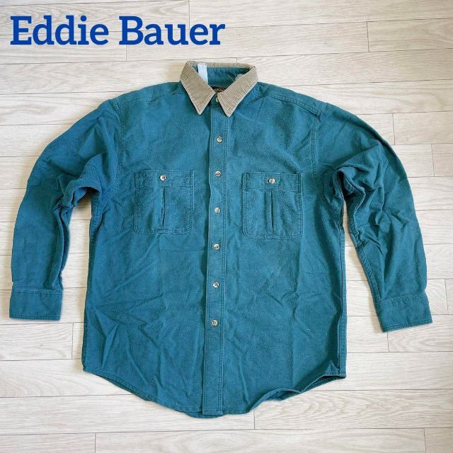 Eddie Bauer(エディーバウアー)のEddie Bauer 厚手 フランネルシャツ グリーン メンズのトップス(シャツ)の商品写真