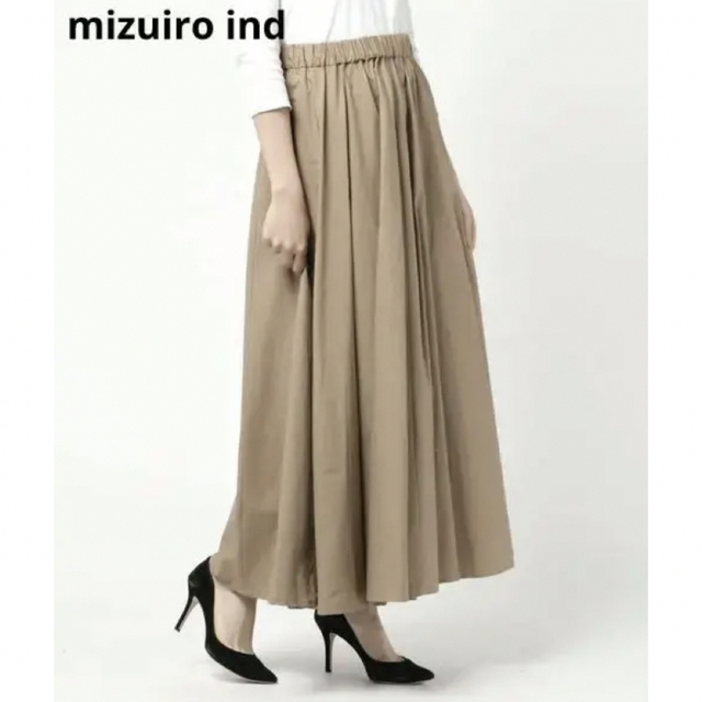 mizuiro ind(ミズイロインド)のmizuiro ind ミズイロインド　後ろタック ギャザー ロングスカートす レディースのスカート(ロングスカート)の商品写真