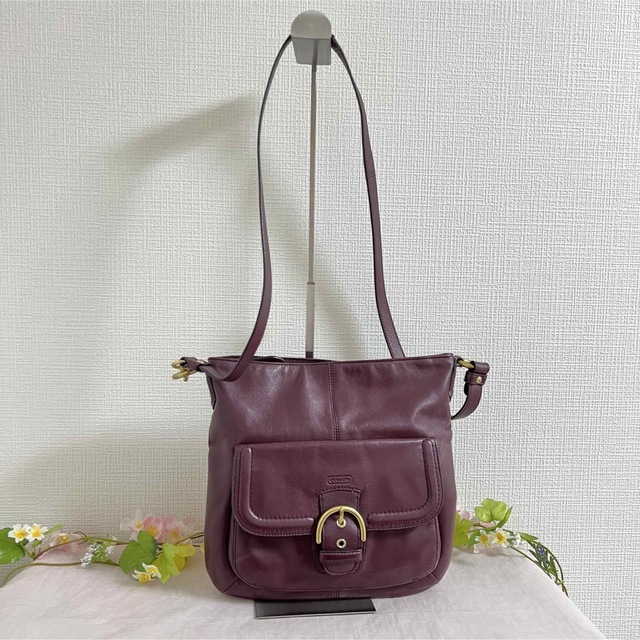 COACH - コーチ 本革 リアルレザー ショルダーバッグ ボルドーの通販