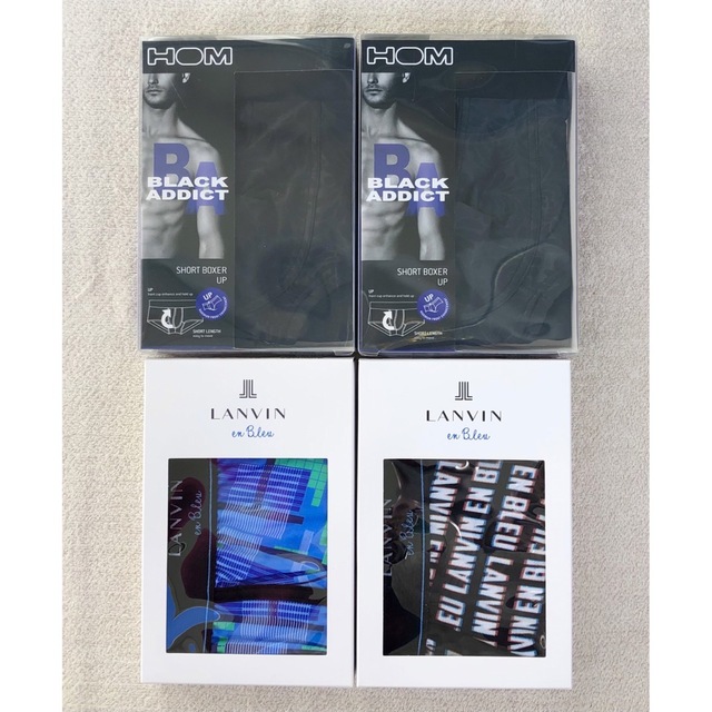 HOM＆LANVIN en Bleu ボクサーパンツ Ｌサイズ ローライズ4枚 メンズのアンダーウェア(ボクサーパンツ)の商品写真