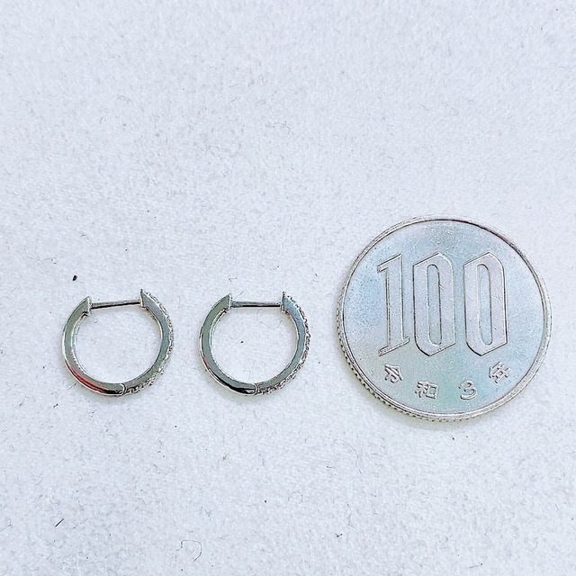即決価格☆0.20ct☆✨ダイヤモンドプラチナフープピアスイヤリング