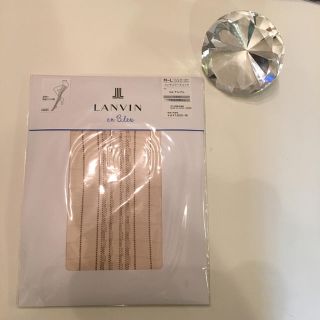 ランバンオンブルー(LANVIN en Bleu)の新品未使用☆ランバンオンブルー☆パンスト☆柄付き☆タイツ☆ゴールドラメ(その他)