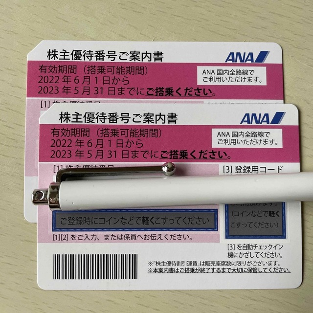 ANA 株主優待券　2枚 チケットの優待券/割引券(その他)の商品写真