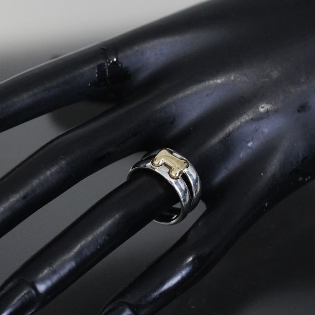 エルメス HERMES オランプ Hロゴ リング 11号 K18 925 仕上済 公式