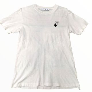 7290【希少デザイン】オフホワイト☆ワンポイントロゴ人気カラーtシャツ　美品