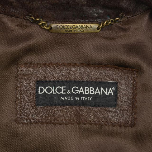 【DOLCE&GABBANA】09AWキルティング シングル レザージャケット