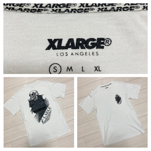 XLARGE(エクストララージ)の00s■X-LARGE 吉澤 究■Sadam スカル コラボ Tシャツ S 白 メンズのトップス(Tシャツ/カットソー(半袖/袖なし))の商品写真