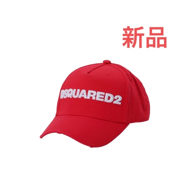 タグ付き新品　DSQUARED2ディースクエアード　キャップ　レッドホワイト | フリマアプリ ラクマ