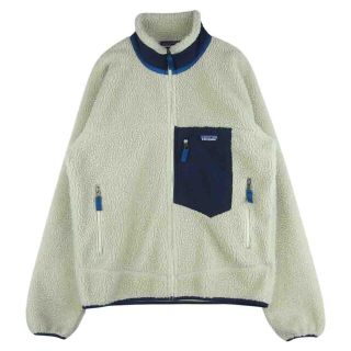 パタゴニア(patagonia)のpatagonia パタゴニア 18AW 23056 Classic Retro X Jacket クラシック レトロ フリース ジャケット ベージュ系 ネイビー系 M【中古】(その他)