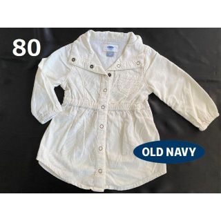 オールドネイビー(Old Navy)の1回着用のみ春OLDNAVYオールドネイビーコーデュロイワンピース12-18M白(ワンピース)