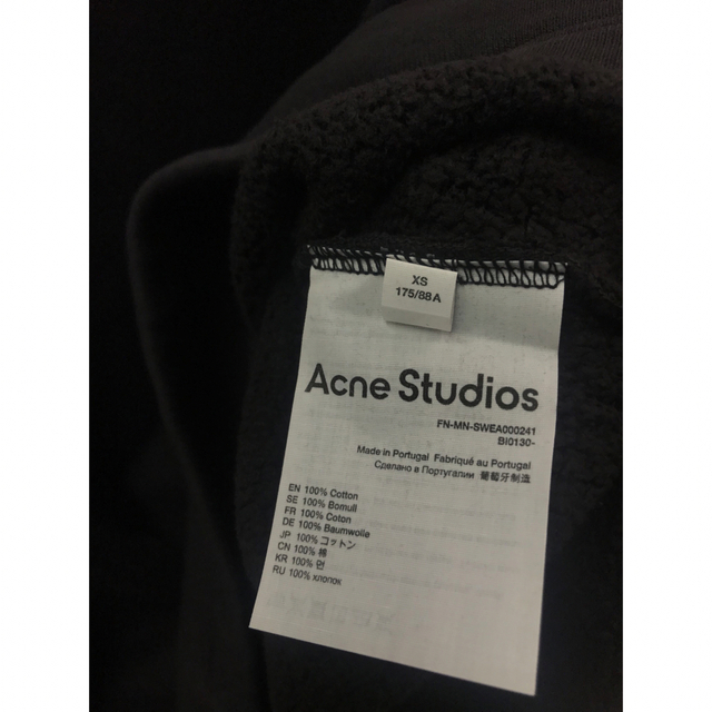 アクネ Acne Studios スウェット サークルロゴ オーバーサイズ　黒