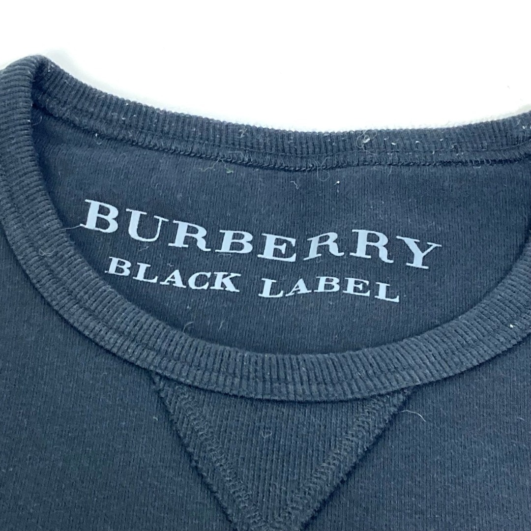 BURBERRY BLACK LABEL(バーバリーブラックレーベル)のバーバリーブラックレーベル BURBERRY BLACK LABEL アパレル ホースマーク 長袖 スウェット トレーナー コットン ブラック メンズのトップス(その他)の商品写真