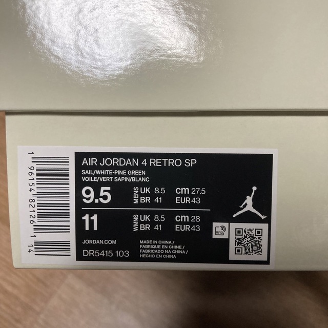 Nike SB × Air Jordan 4  Pine Green 27.5