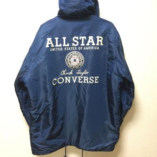 コンバース(CONVERSE)のネイビー 90s CONVERSE コンバース ベンチコート 裏ボア ナイロン(ナイロンジャケット)