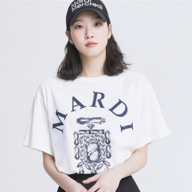 トップスマルディメクルディ Tシャツ BIJOU MARDI  IVORY NAVY