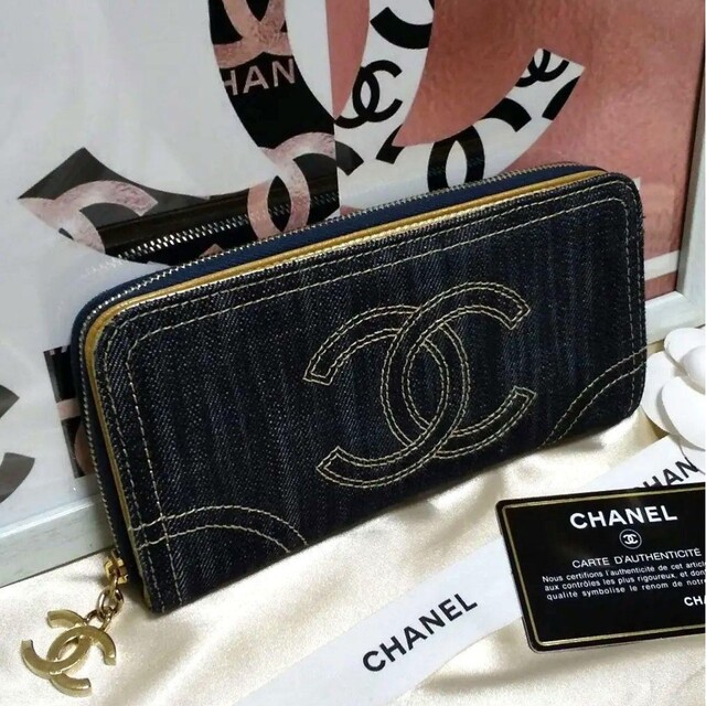 CHANEL デニム長財布